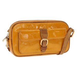 Authentic LOUIS VUITTON Monogram Vernis Christy MM Shoulder Bag Jaune M91108